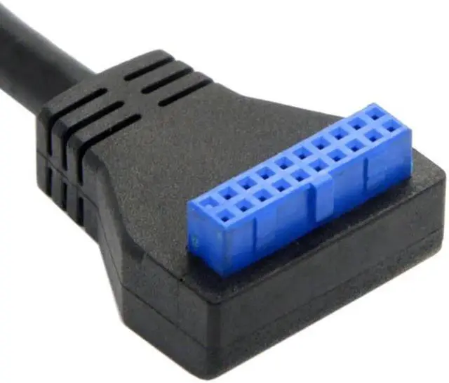 Alt view image 3 of 6 - USB 3.0 Single Port A Female Screw Mount Type to Up Angled Motherboard 20pin Header Cable 90 Degree U3-384-UP