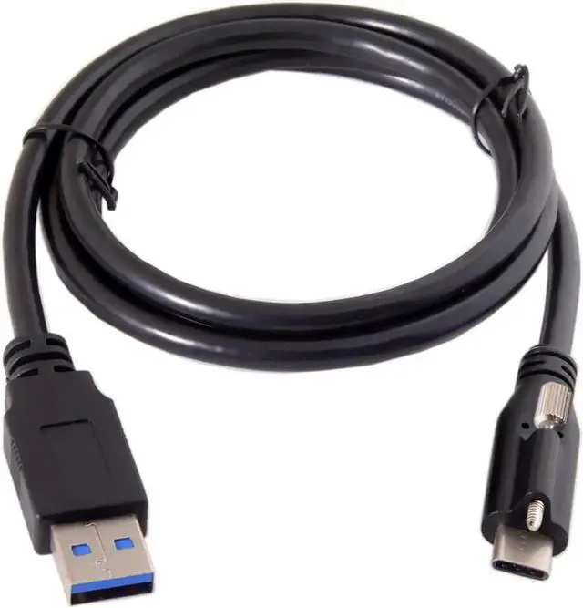 Alt view image 5 of 7 - USB 3.1 Type-C Locking Connector to Standard USB3.0 Data Cable 1.2m With Panel Mount Screw UC-045-1.2M