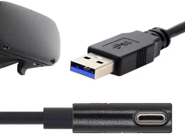 Alt view image 6 of 7 - Fit for Oculus Link VR USB 3.1 Type-C Left Right Angled Type to Standard USB3.0 Data Cable