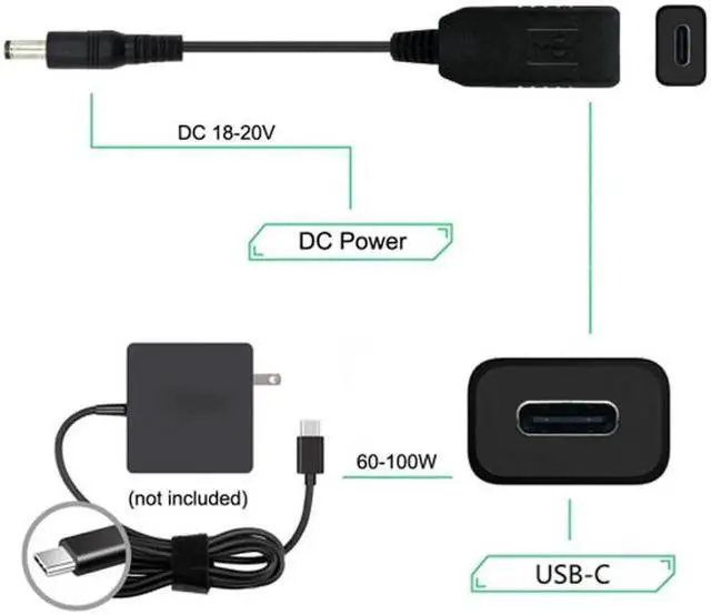 Alt view image 3 of 7 - USB 3.1 Type C USB-C to 5.5*2.5mm Plug Cable UC-100-5525MM