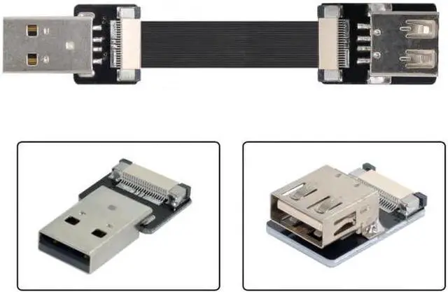 Alt view image 5 of 7 - USB 2.0 Type-A Male to Female Extension Data Flat Slim FPC Cable for FPV and Disk and Scanner and Printer 1.5"feet