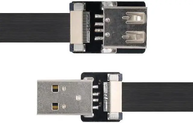 Alt view image 5 of 7 - USB 2.0 Type-A Male to Female Extension Data Flat Slim FPC Cable for FPV and Disk and Scanner and Printer 3.3"feet