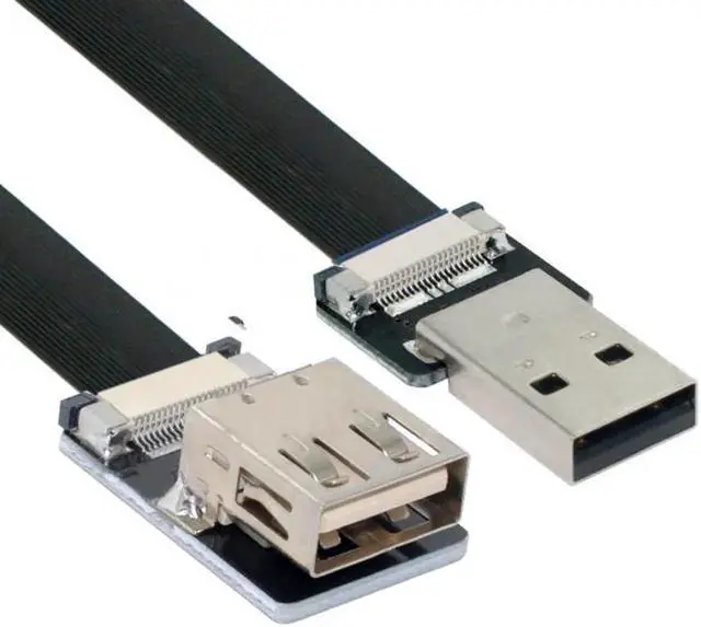 Main image of USB 2.0 Type-A Male to Female Extension Data Flat Slim FPC Cable for FPV and Disk and Scanner and Printer