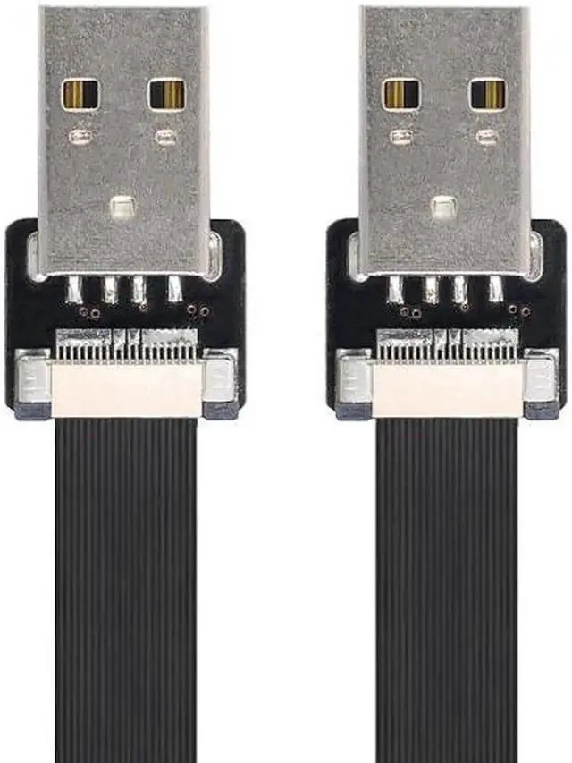 Alt view image 7 of 7 - USB 2.0 Type-A Male to Type-A Male Data Flat Slim FPC Cable for FPV and Disk and Scanner and Printer 3.3"feet