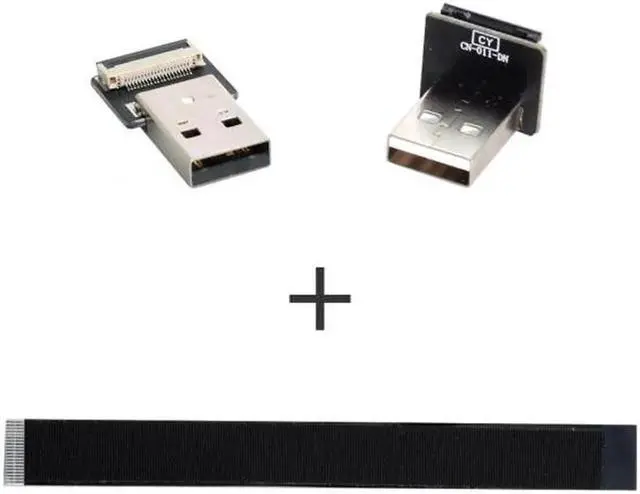 Alt view image 7 of 7 - Down Angled USB 2.0 Type-A Male to Type-A Male Data Flat Slim FPC Cable 90 Degree for FPV and Disk and Scanner and Printer 3.3"feet