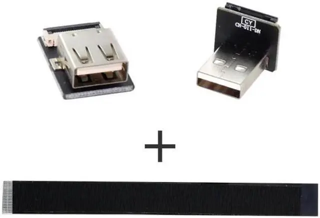 Alt view image 2 of 7 - Down Angled USB 2.0 Type-A Male to Female Extension Data Flat Slim FPC Cable for FPV and Disk and Scanner and Printer 6.6"feet