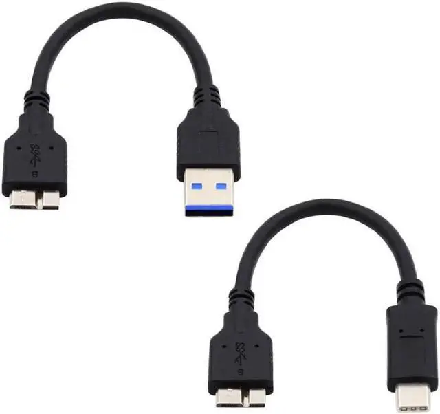 Alt view image 3 of 7 - 2pcs/set USB 3.1 USB-C Type-C to Micro 3.0 and USB 3.0 Type-A Male to Micro 3.0 B Male Disk SSD Data Cable 15cm