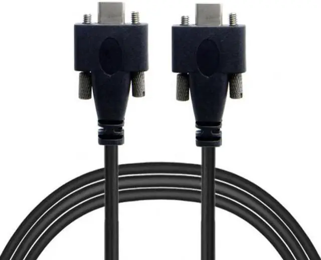 Main image of USB 3.1 Type-C Dual M2 Screws Locking to Locking USB-C 10Gbps Data Cable Panel Mount Type 4feet