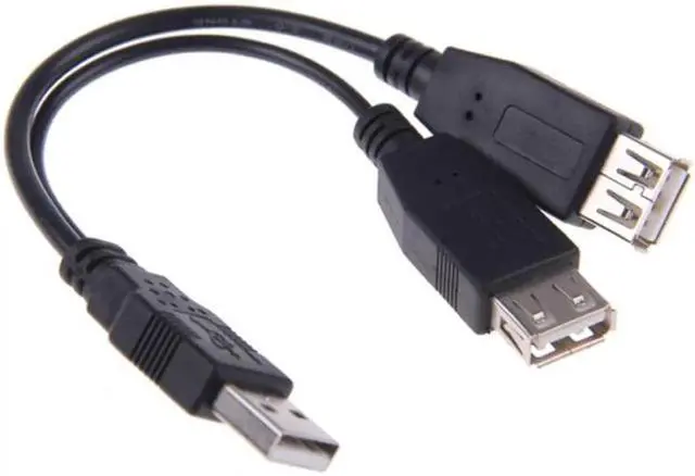 Alt view image 5 of 5 - USB 2.0 A Male to Dual Data USB 2.0 A Female + Power Cable USB 2.0 A Female Extension Cable 20cm U2-236