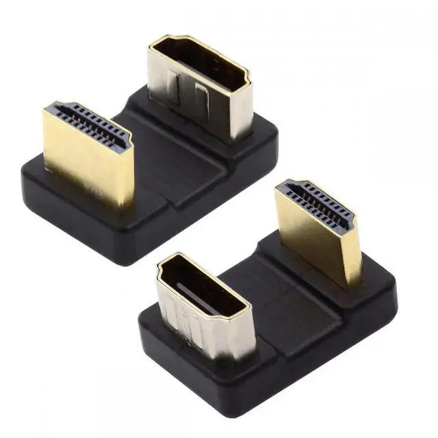 Main image of 2pcs/lot Up & Down HDMI 1.4 Male Type-A to HDMI Female Port Saver 360 Degree Opposite U Shape Back Angled Extension Adapter