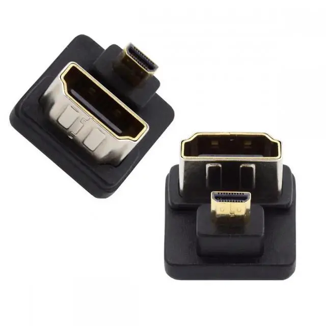 Main image of 2pcs/lot Up & Down Micro HDMI 1.4 Male Type-D to HDMI Female Port Saver 360 Degree Opposite U Shape Back Angled Extension Adapter