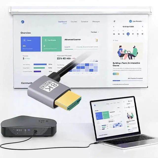 Alt view image 6 of 7 - HDMI 2.1 Ultra Thin HDTV Cable 8K 4K Hyper Super Flexible Slim Cord Left Angled to Left Angled 90 Degree Type-A for Computer HDTV