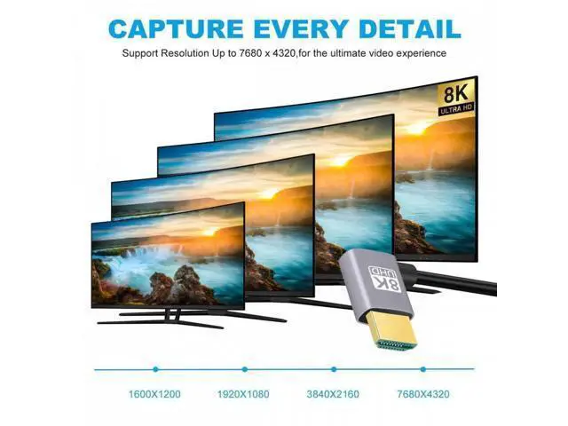 Alt view image 4 of 7 - HDMI 2.1 Ultra Thin HDTV Cable 8K 4K Hyper Super Flexible Slim Cord Left Angled to Left Angled 90 Degree Type-A for Computer HDTV