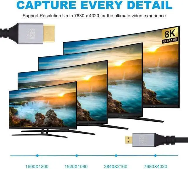 Alt view image 7 of 7 - Micro HDMI 2.1 Ultra Thin HDTV Cable 8K 4K Hyper Super Flexible Slim Cord Type-A to Type-D for Camera HDTV