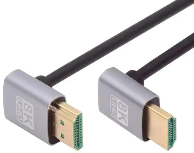 Alt view image 2 of 7 - HDMI 2.1 Ultra Thin HDTV Cable 8K 4K Hyper Super Flexible Slim Cord Down Angled to Up Angled 90 Degree Type-A for Computer HDTV