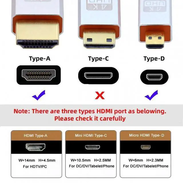 Alt view image 7 of 7 - 1.0M HDMI 2.0 Male to Micro HDMI Type-D Male 4K 60hz Cable with Sleeve Straight Connector for HDTV Computer Laptop Monitor