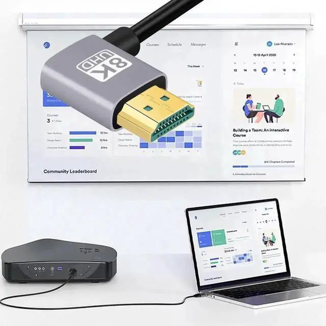 Alt view image 7 of 7 - HDMI 2.1 Ultra Thin HDTV Cable 8K 4K Hyper Super Flexible Slim Cord Right Angled to Right Angled 90 Degree Type-A for Computer HDTV