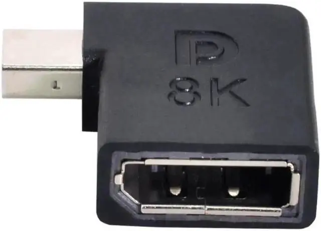 Alt view image 5 of 6 - Angled Mini DisplayPort 1.4 Male to DP Female 8K 60hz Adapter Ultra-HD UHD 4K 144hz 7680*4320 for Video PC Laptop Monitor