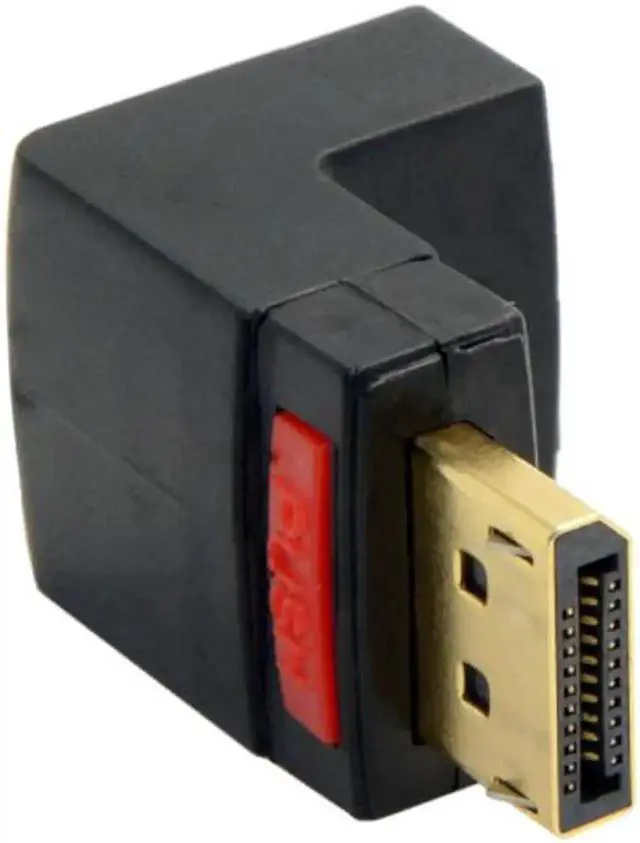 Alt view image 2 of 5 - Down Angled 90 Degree DisplayPort Male to Female Extension Adapter DP-086-DN