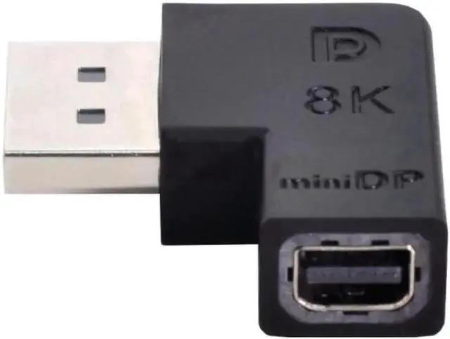 Alt view image 3 of 6 - Angled DisplayPort 1.4 Male to Mini DP Female 8K 60hz Adapter Ultra-HD UHD 4K 144hz 7680*4320 for Video PC Laptop Monitor