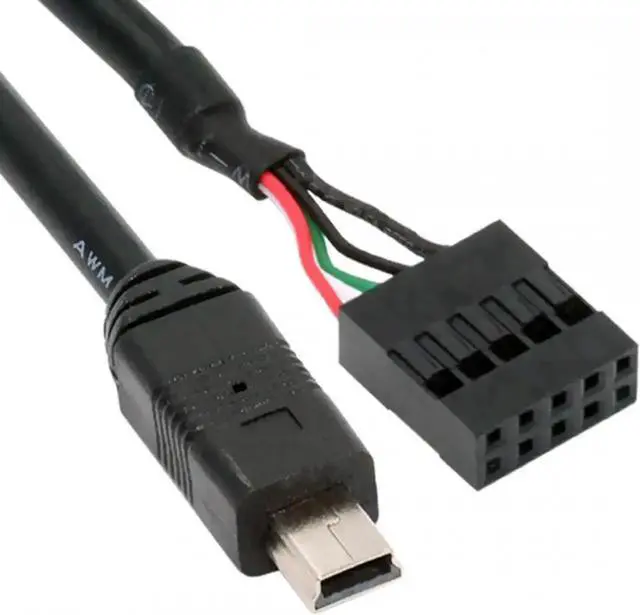 Main image of USB 2.0 Motherboard 9pin 10pin Header to Mini USB 5Pin Cable 50cm for Mini Monitor Sensor Panel Camera