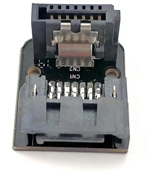 Alt view image 2 of 6 - PH18 SATA III 7-Pin Connector 6Gb/s 90-Degree Reverse Angle Adapter for Motherboard (Forward 3pcs)