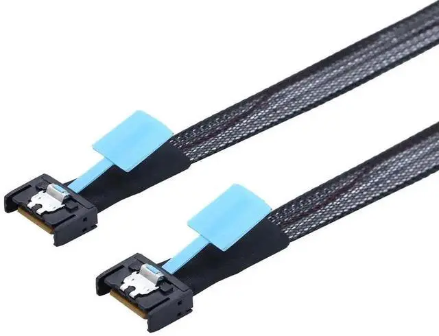 Alt view image 2 of 6 - Gen5 PCIe MCIO Slimline SFF-8654 4i to MCIO 4i Cable \u2013 30G High-Speed Server Data Interconnect (0.8M)
