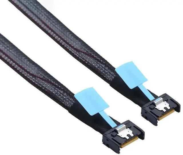 Alt view image 3 of 6 - Gen5 PCIe MCIO Slimline SFF-8654 4i to MCIO 4i Cable \u2013 30G High-Speed Server Data Interconnect (0.8M)