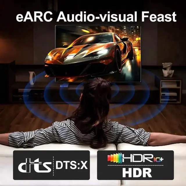 Alt view image 6 of 7 - 16K HDMI Cable 6.56FT/2.0M,HDMI 2.2 Ultra High Speed 96Gbps Gold Plating Braided Cable Supports 16K@60Hz with DSC,8K@120Hz,HDR 10+,HBR3,DSC 1.2a