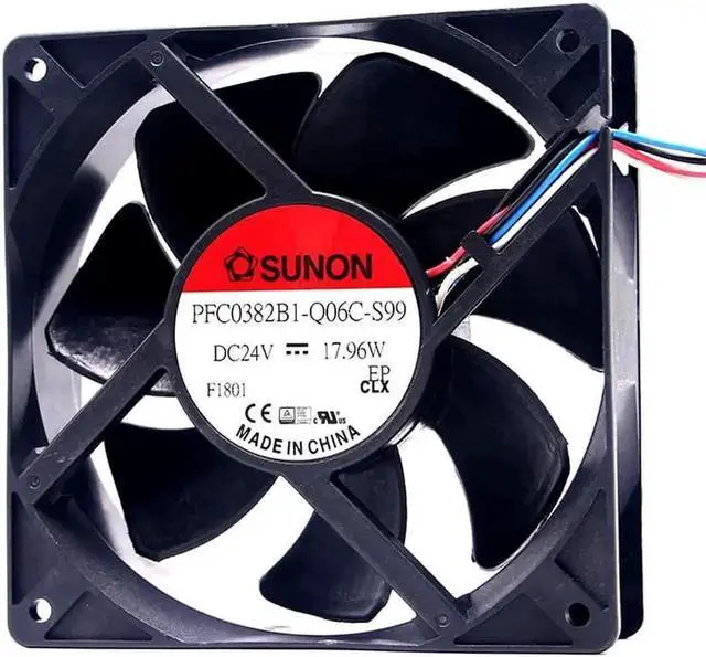 Alt view image 2 of 3 - for Sunon PFC0382B1-Q06C-S99 12038 120mm 12cm High Speed 24V Cooling Fan,120X120X38mm 17.96W 4200RPM
