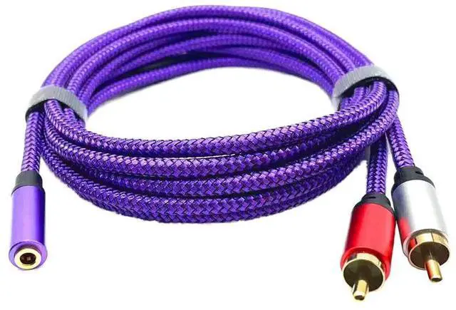 Main image of WUSU 3.5mm female to 2RCA male red-white dual-channel adaptercable 3.5mm female to double-lobed male connector audio cable