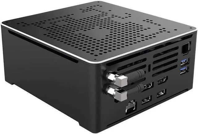 Alt view image 5 of 7 - 4K Mini PC, HTPC, Desktop Computer, Small Server, Windows 11 or Linux Ubuntu, Intel XEON E-2176M, B18, DP, HDMI, Type-C, 2 x LAN, 8GB RAM 128GB SSD
