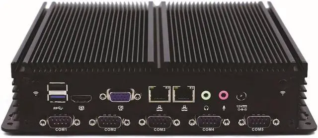 Alt view image 4 of 7 - Fanless Industrial PC Rugged Computer IPC Mini PC Windows 10 Pro/ Linux with Intel Quad Core J1900 6 COM 2 LAN 3G 4G WiFi Support SIM Slot 8G RAM 128G SSD
