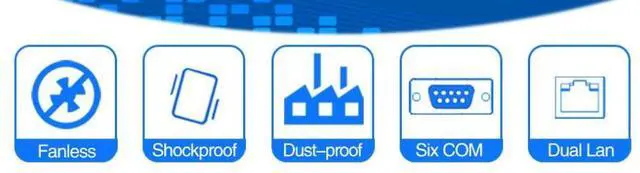 Alt view image 6 of 7 - Fanless Industrial PC Rugged Computer IPC Mini PC Windows 10 Pro/ Linux with Intel Quad Core J1900 6 COM 2 LAN 3G 4G WiFi Support SIM Slot 8G RAM 128G SSD