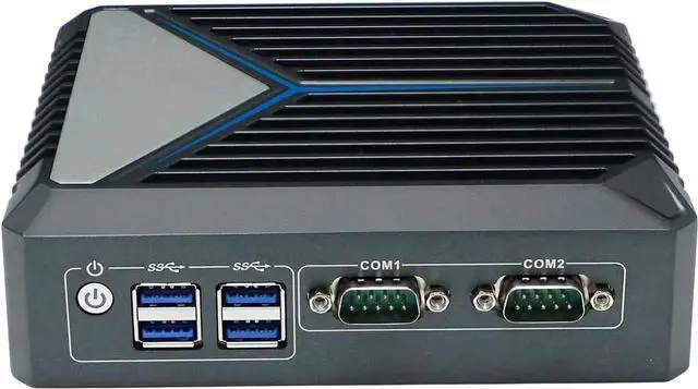 Alt view image 5 of 7 - Fanless Mini PC, Desktop Computer, HTPC, Win 11 or Linux Ubuntu, N100, C11, TPM, 2 x COM, 2 x LAN, SIM Slot, 2 x HD, Vesa Mount, 8G RAM, 128G SSD