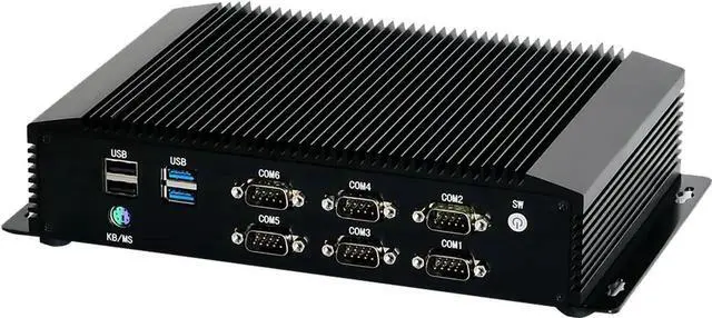 Alt view image 4 of 5 - Industrial PC, Fanless Mini PC, IPC, Windows 11 or Linux Ubuntu, 4G, WOL, Watchdog Supported, I7 7510U 7560U, I27, 2 x LAN, GPIO, 6 x COM RS232 422 485, 8G RAM, 128G SSD