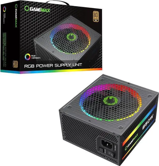 Main image of Power Supply 850W Fully Modular 80+ Gold Certified with Addressable RGB Light - Vairous Color Mode, RGB-850W
