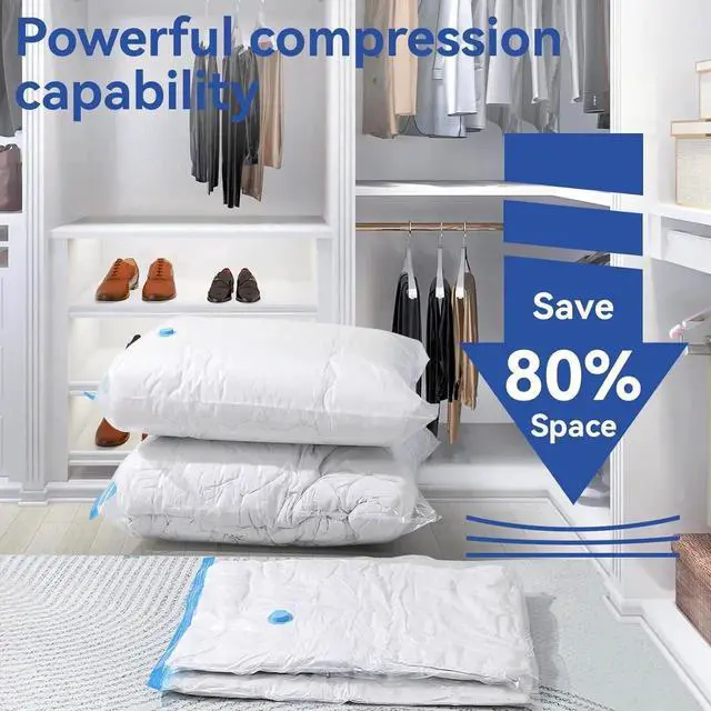 Alt view image 7 of 7 - Vacuum Seal Bags for Clothing, Vacuum Storage Bags with Rechargeable Air Pump, Vacuum Seal Bags for Clothing Travel, Space Saver Vacuum Storage Bags, 12 Pack