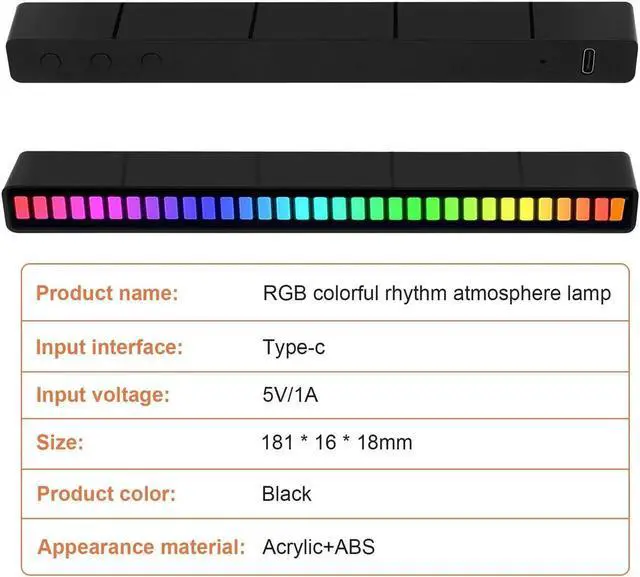 Alt view image 6 of 7 - Smart Light Bars, RGB IC Smart LED Lights 32 lamp Beads ARM chip with Various Scene Modes and Music Modes, Bluetooth Color Light Bar, With APP(2PCS)