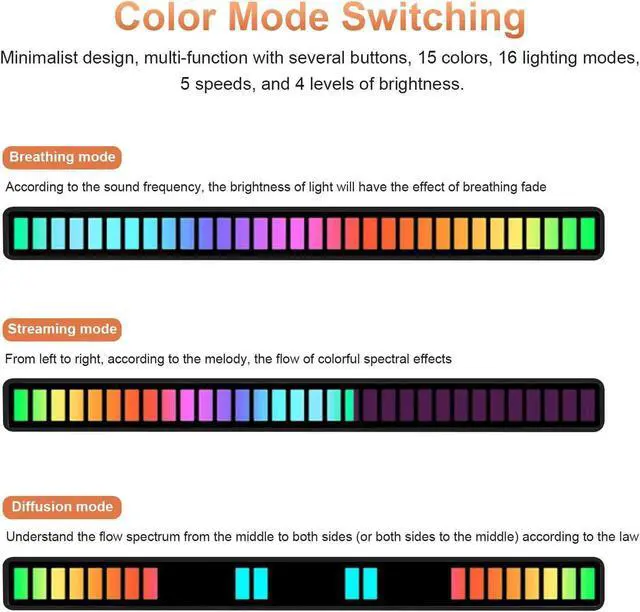 Alt view image 5 of 7 - Smart Light Bars, RGB IC Smart LED Lights 32 lamp Beads ARM chip with Various Scene Modes and Music Modes, Bluetooth Color Light Bar, With APP(2PCS)