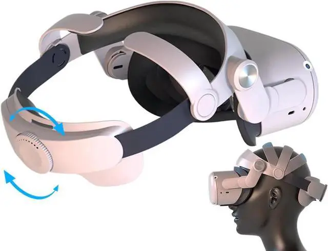Main image of Adjustable Head Strap for Oculus Quest 2, Replacement for Elite Strap, Foldable and Soft, Reduce Face Pressure, Accessories for VR