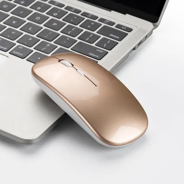 Alt view image 2 of 7 - 2.4G wireless charging mouse with silent function and TYPE-C interface. Desktop and notebook office mouse. gold