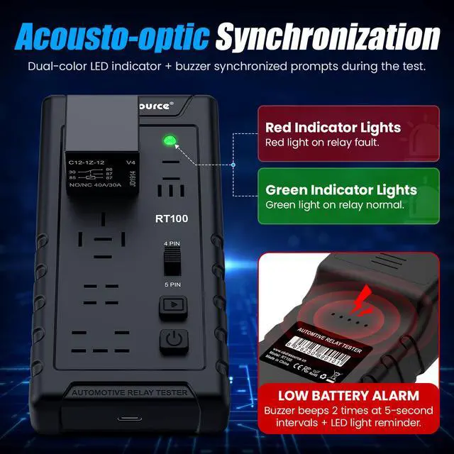 Alt view image 3 of 7 - RT100 Automotive Relay Tester - Relay Detector - 12V 24V