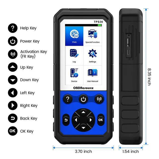 Alt view image 5 of 7 - TPS30 Tire Pressure Diagnostic Sensor Programming OBD Writing to ECU Instrument TPMS Portable