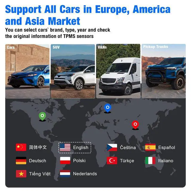 Alt view image 4 of 7 - TPS30 Tire Pressure Diagnostic Sensor Programming OBD Writing to ECU Instrument TPMS Portable