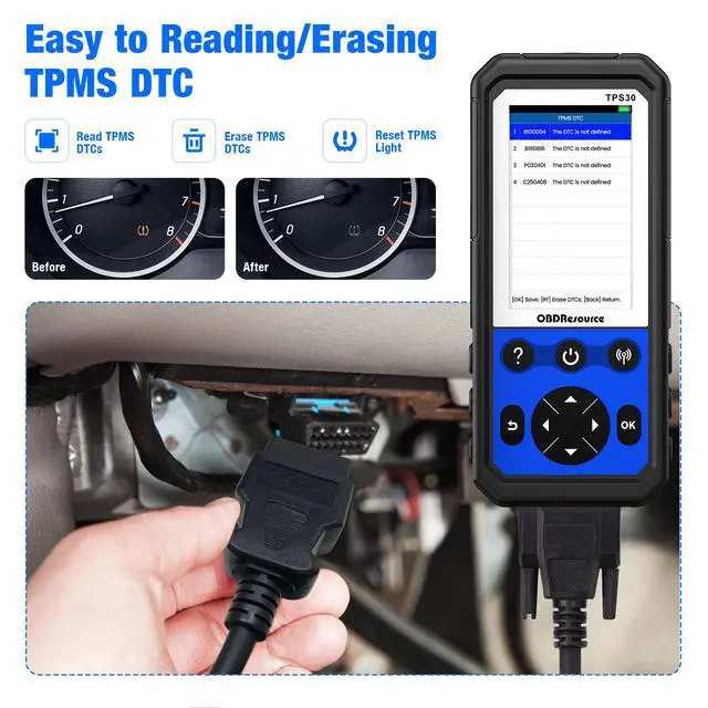 Alt view image 7 of 7 - TPS30 Tire Pressure Diagnostic Sensor Programming OBD Writing to ECU Instrument TPMS Portable