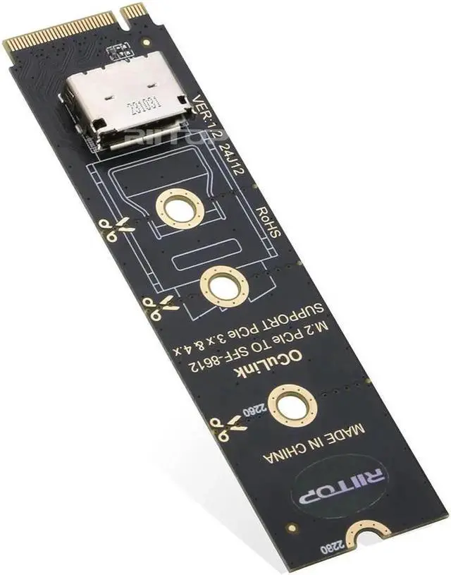 Main image of NVMe to Oculink SFF-8612 Adapter, RIITOP M.2 NVMe PCIe 4.0 x4 to OCuLink SFF-8611 4i Host Adapter for eGPU and SSD