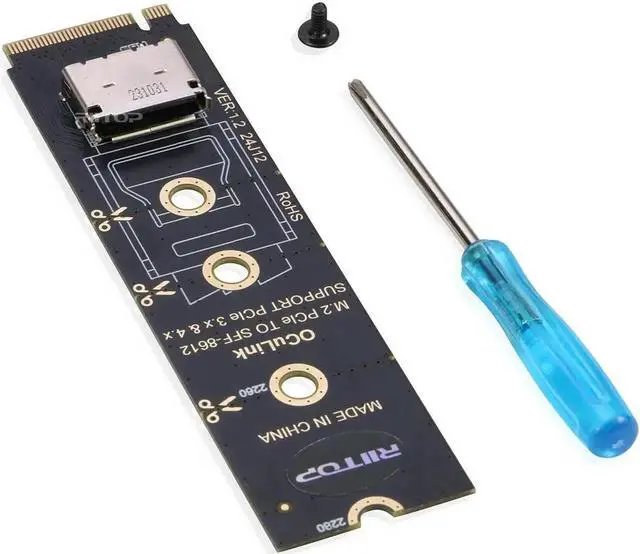 Alt view image 7 of 7 - NVMe to Oculink SFF-8612 Adapter, RIITOP M.2 NVMe PCIe 4.0 x4 to OCuLink SFF-8611 4i Host Adapter for eGPU and SSD