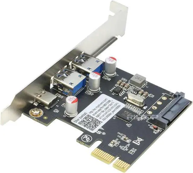 Alt view image 2 of 7 - PCIE to USB 3.0 Expansion Card, 2 USB Type-A and 1 USB Type-C Ports,PCIe to USB C Adapter Card with Low Profile Bracket, for Windows 10/11
