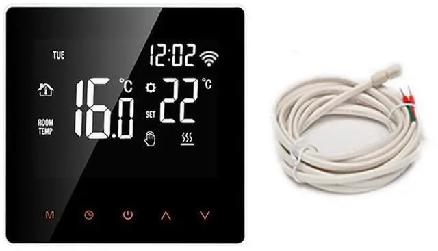 Main image of Tuya Smart WiFi LCD Thermostat, Programmable Temperature Controller for Hydronic Floor Heating and Gas Boiler, Works with Alexa/Google Home, 24/7 Scheduling, Energy Saving, White